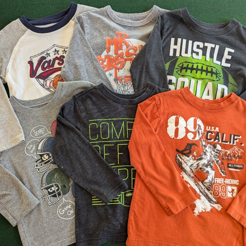 Bundle Boy's Sports Long Sleeve T-shirts 4T 💙